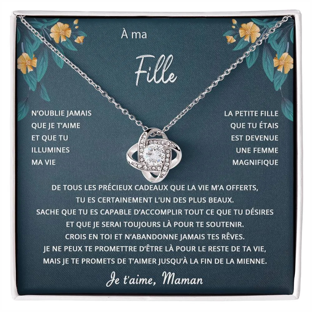 Cadeau De Maman à Sa Fille - Collier Noeud D’amour