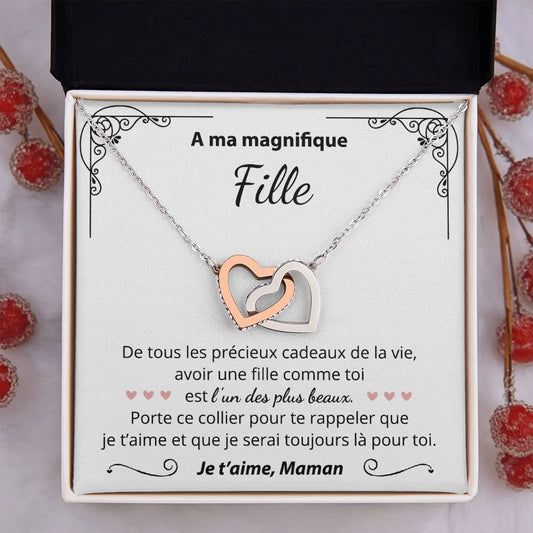 Cadeau De Maman Pour Sa Fille - Coffret Collier Coeurs Entrelacés Je T’aime Jewelry