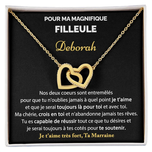 Cadeau De Marraine Pour Sa Filleule | Coffret Collier Coeurs Entrelacés Avec Message Personnalisé ’je Suis Fière Toi’