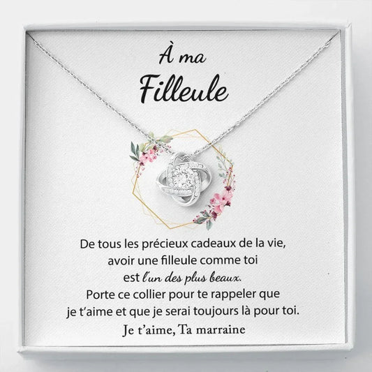 Cadeau De Marraine Pour Sa Filleule - Coffret Collier Noeud D’amour - Tu Es Précieuse