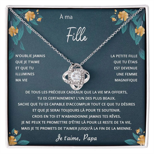 Cadeau De Papa à Sa Fille - Collier Noeud D’amour