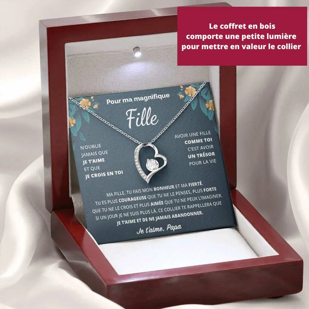 Cadeau De Papa Pour Sa Fille - Coffret Collier Coeur Eternel Tu Es Courageuse Jewelry