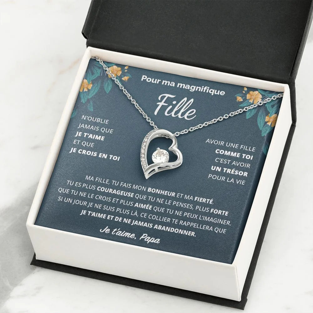 Cadeau De Papa Pour Sa Fille - Coffret Collier Coeur Eternel Tu Es Courageuse Jewelry