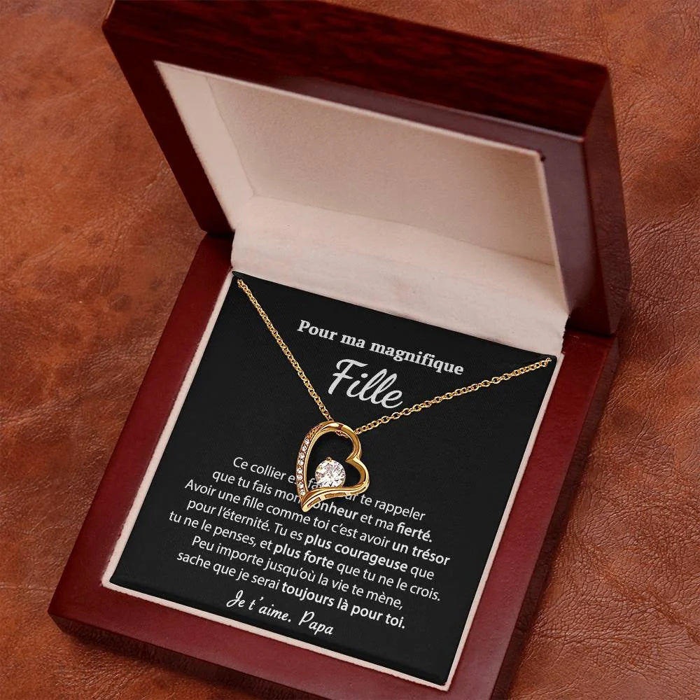 Cadeau De Papa Pour Sa Fille - Collier Coeur Précieux