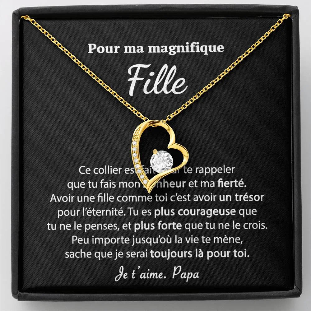 Cadeau De Papa Pour Sa Fille - Collier Coeur Précieux