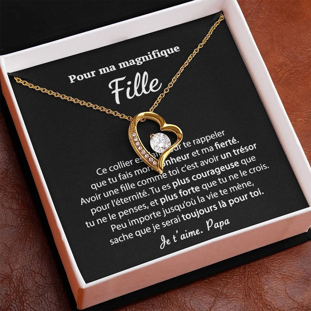 Cadeau De Papa Pour Sa Fille - Collier Coeur Précieux