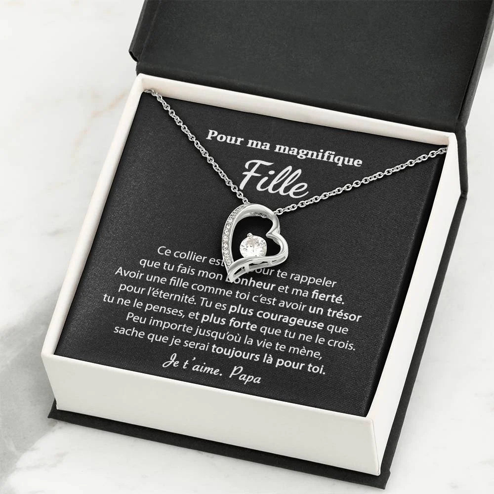 Cadeau De Papa Pour Sa Fille - Collier Coeur Précieux