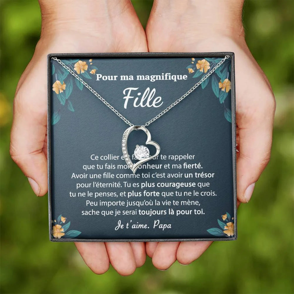 Cadeau De Papa Pour Sa Fille - Collier Coeur Précieux