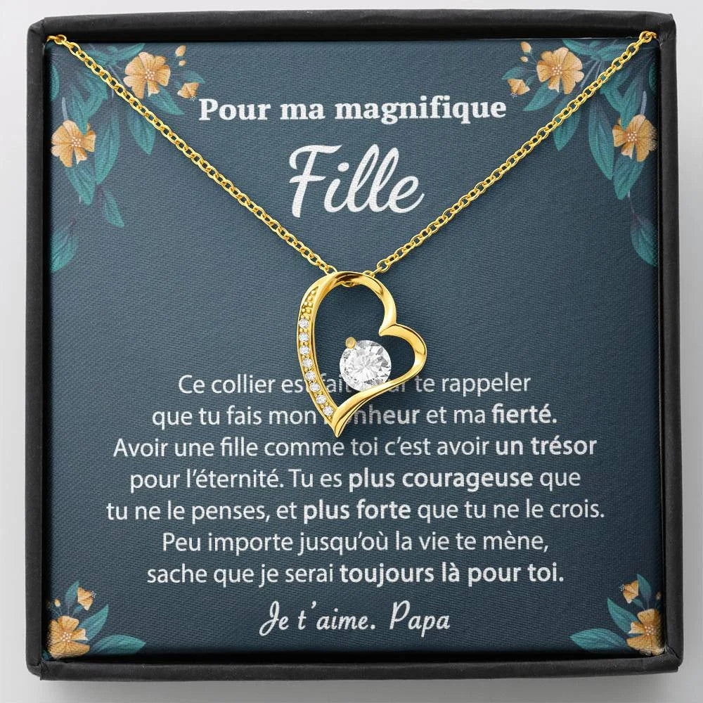 Cadeau De Papa Pour Sa Fille - Collier Coeur Précieux