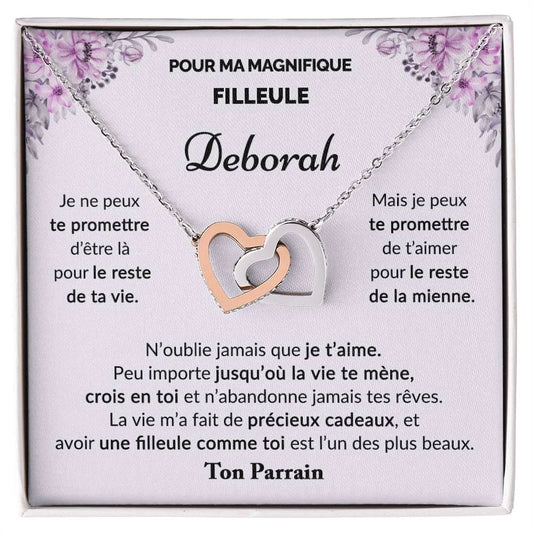 Cadeau De Parrain Pour Sa Filleule | Coffret Collier Coeurs Entrelacés Avec Message Personnalisé ’crois En Toi’