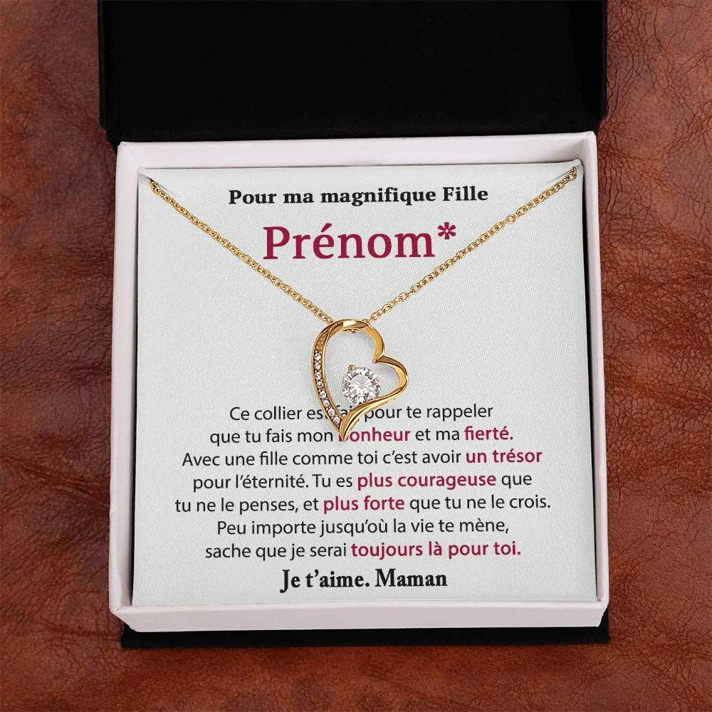 Cadeau Personnalisé De Maman Pour Sa Fille - Collier Coeur Précieux Je Serai Toujours Là Toi Jewelry