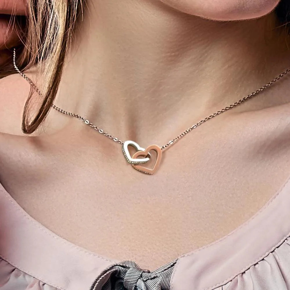 Cadeau Personnalisé De Marraine Pour Filleule - Coffret Collier Coeurs Entrelacés Je T’aime Fort Jewelry