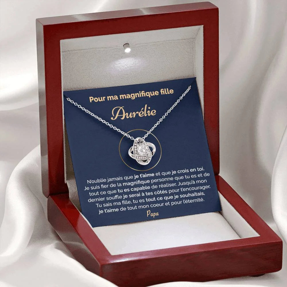 Cadeau Personnalisé De Papa Pour Sa Fille - Tu Es Magnifique Collier Noeud D’amour Jewelry