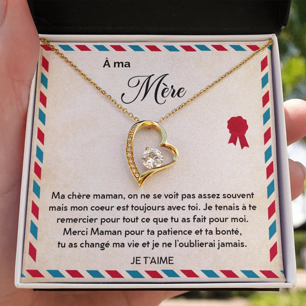 Cadeau Pour Sa Maman - Coffret Collier Coeur Infini Lettre à Ma Mère Jewelry