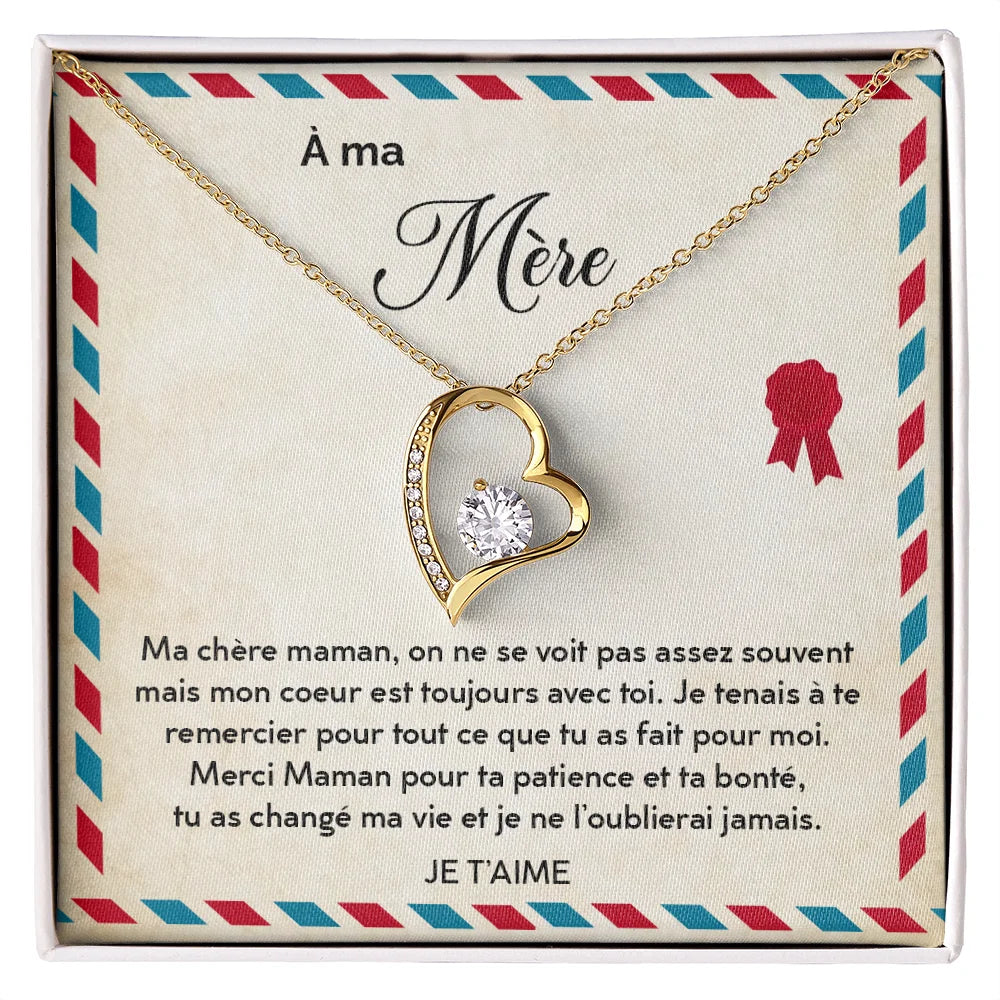 Cadeau Pour Sa Maman - Coffret Collier Coeur Infini Lettre à Ma Mère Jewelry