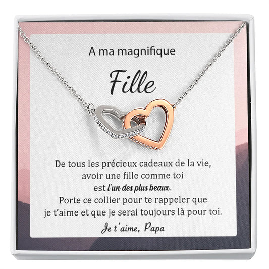 Collier Coeurs Entrelacés - Cadeau De Papa Pour Ma Magnifique Fille Jewelry